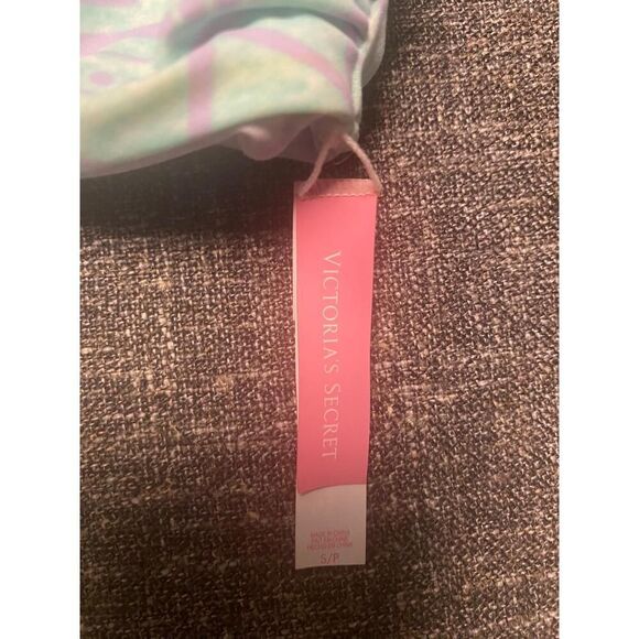 Victoria's Secret S reversible Bikini Top Halter Lace-Up Boho blue purple tassel - Picture 3 of 6